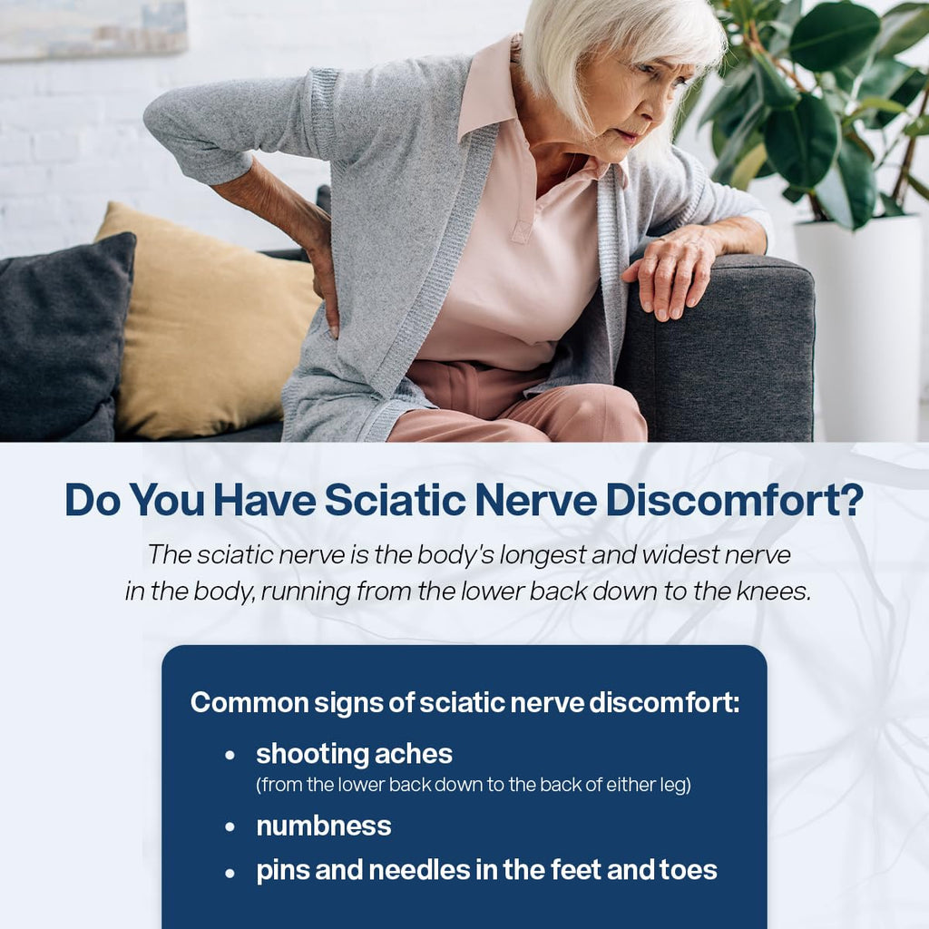 Sciatic Nerve Support Supplement – Nerve Health Formula With Vitamins & Herbs For Nerve Comfort & Wellness Support, 120 Capsules