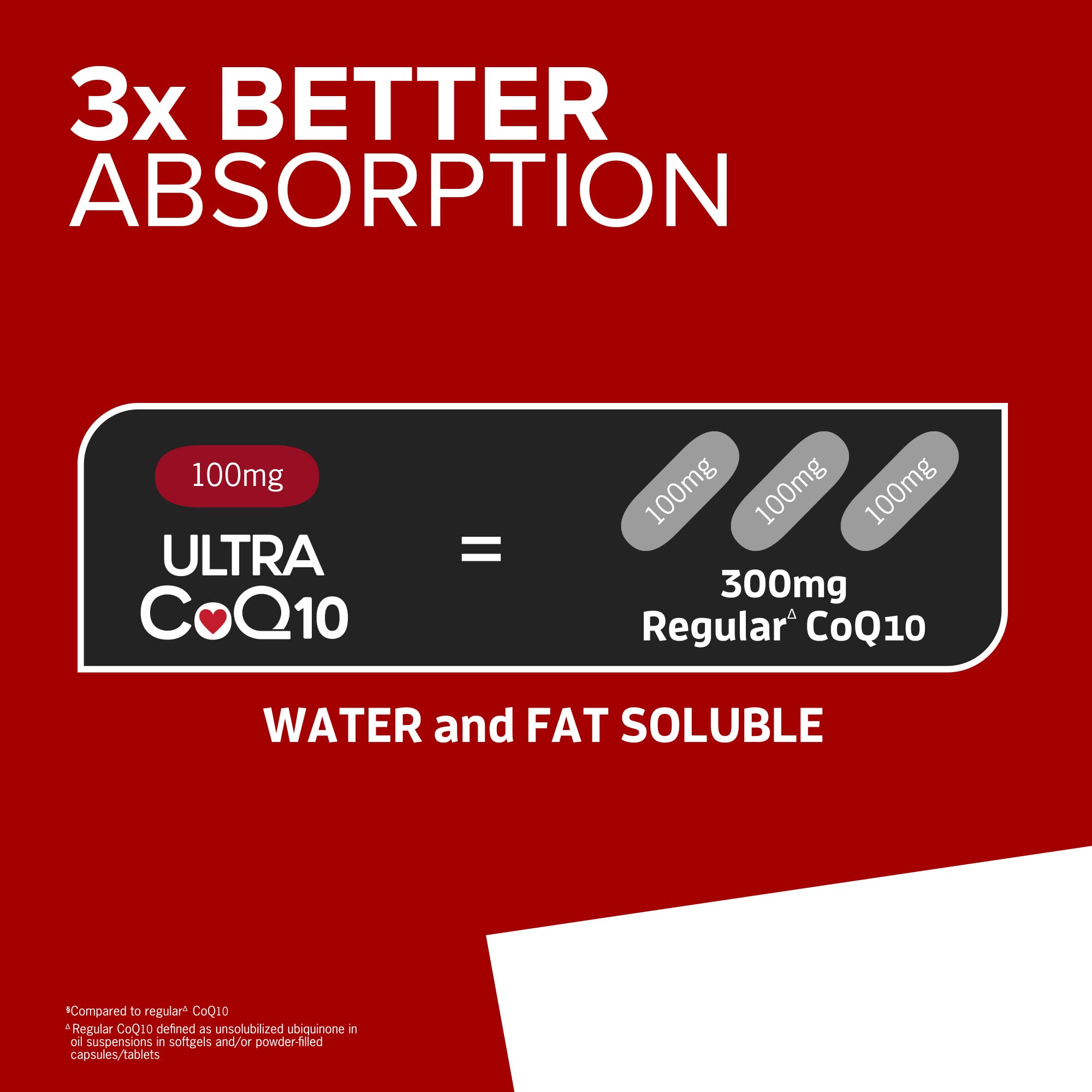 Qunol Ultra CoQ10 100mg Softgels- 3X Better Absorption Coenzyme Q10 Supplements - Antioxidant Supplement for Vascular and Heart Health & Energy Production