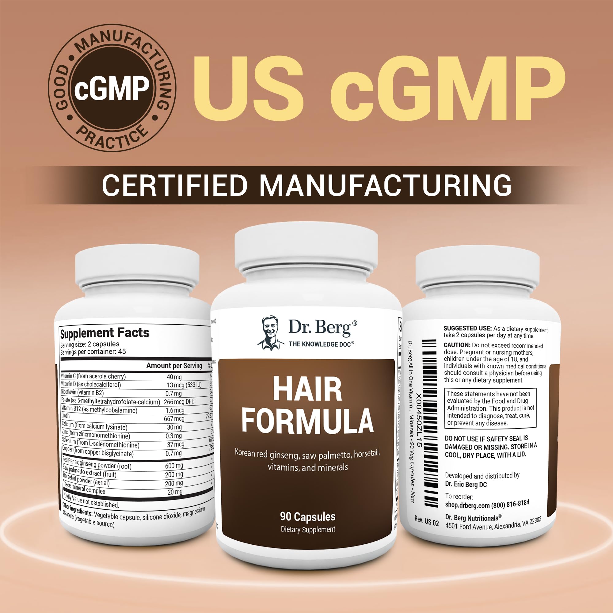 Dr. Berg All-in-One Vitamins for Hair, Skin, & Nails
