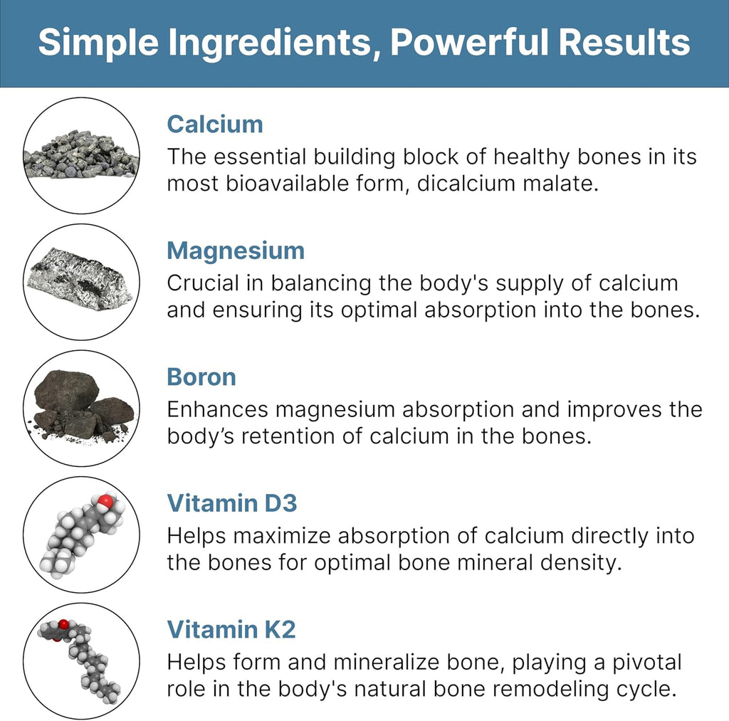 Natural Bone Support Supplement - Non-GMO, Gluten-Free