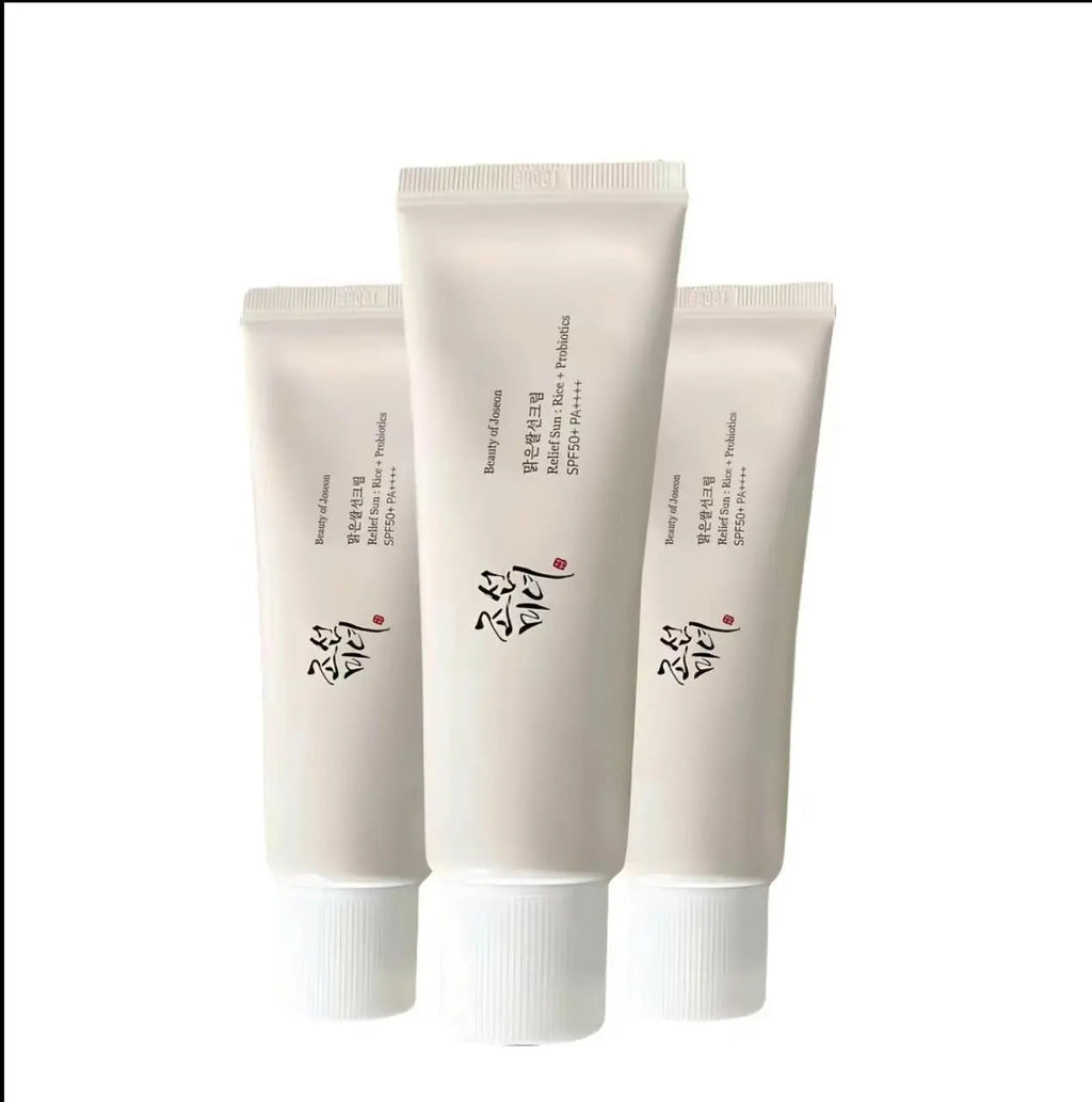 Beauty of Joseon Pack of 3 Rice Probiotics UV Sunscreen SPF50+ PA++++ 50 ml - Facial Sunscreen with Nourishing Rice Extracts, Lightweight for Sensitive Skin - Skincare, Gentle - Jia Sales